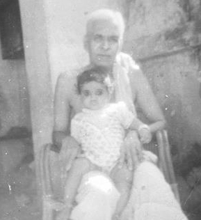 Narayana Iyer with his granddaughter