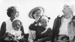 Some of the family he abandoned. His mother (right) his two sisters and their children