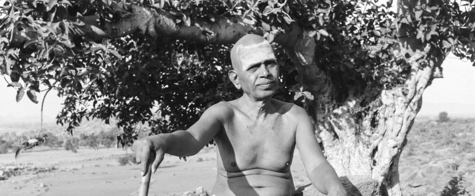 Bhagavan sitting on Arunachala