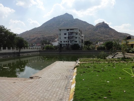 The Isanya tank on the north-eastern side of Arunachala