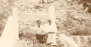 Papaji, sitting at the back of Ramanasramam in 1981