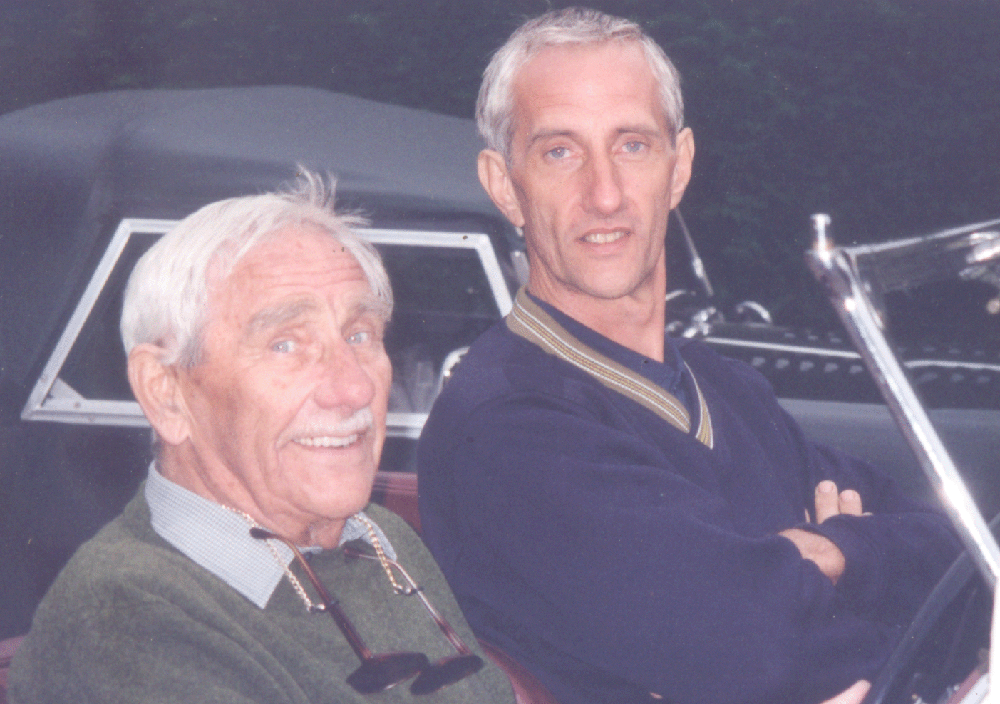 With my father in a vintage car a year before he died